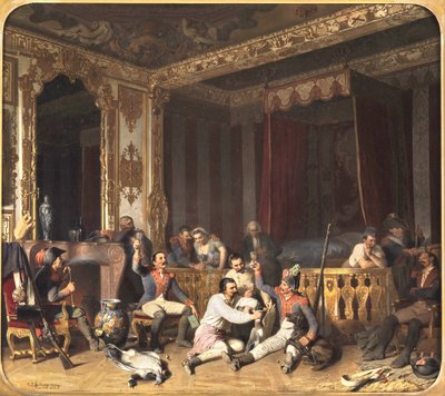 Besetzung eines Schlosses durch französische Soldaten von Reinhard Sebastian Zimmermann